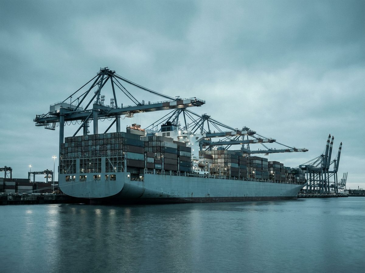 Cargo loading operation prepared for international freight movement